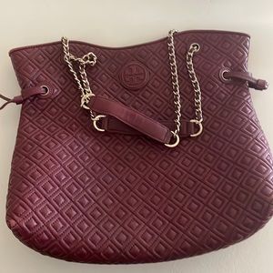 Tory burch quilted Marion tote
